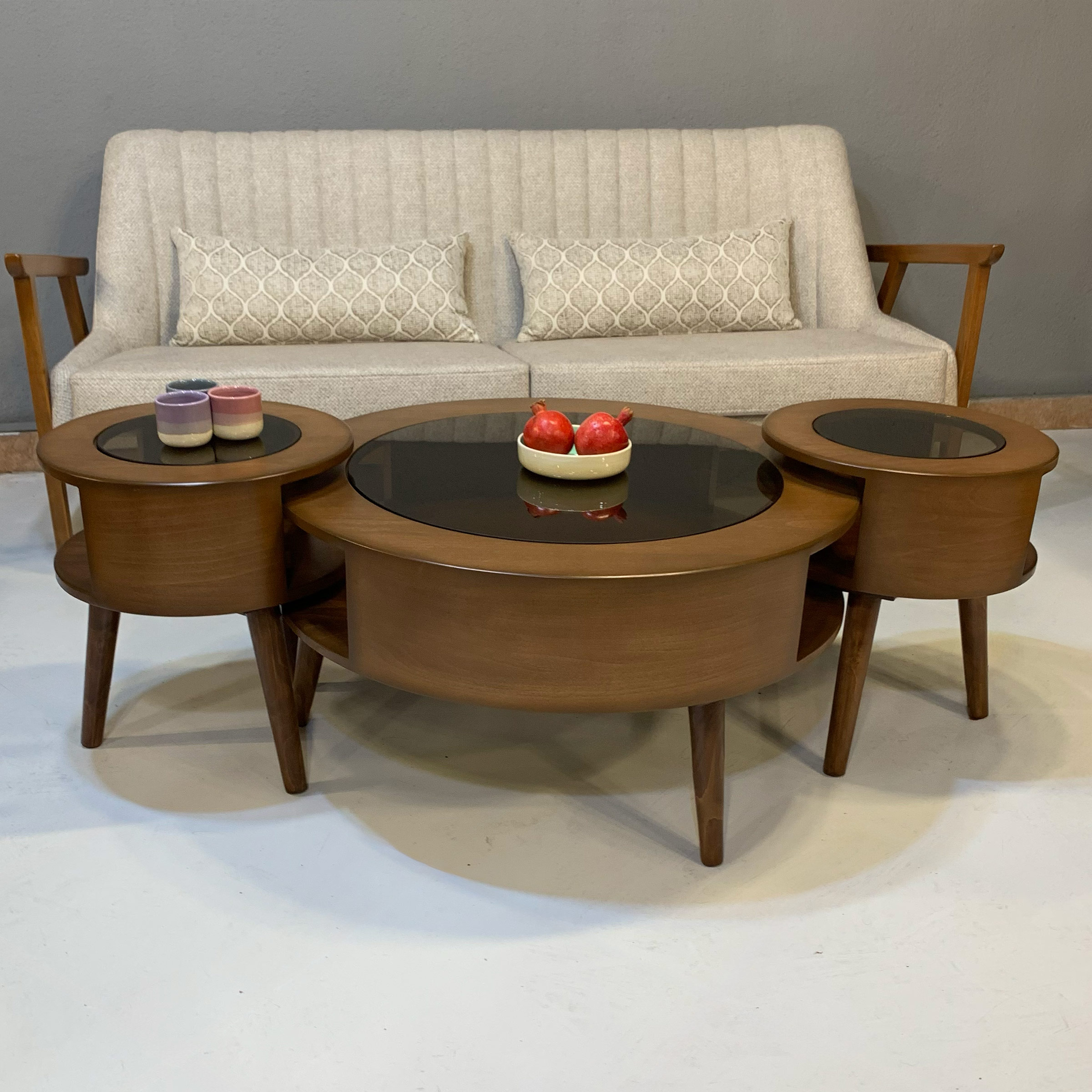 میز جلو مبلی و عسلی مدل افلاک (مجموعه ۳ عددی)